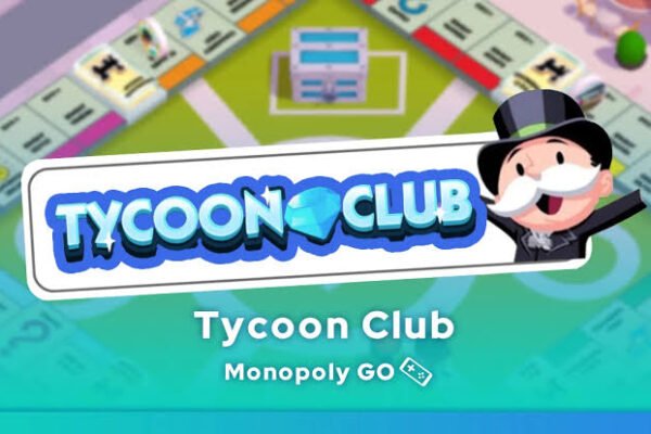 Tycoon Club rewards dashboard featuring exclusive Monopoly GO membership benefits.